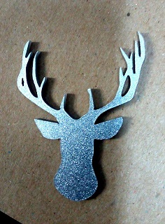 Silver Acrylic deer head  55 x 40mm  pack of 5   Av. Other color